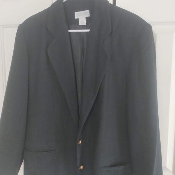 Land's End Women's Black Wool Woven Blazer 12 - Picture 7 of 11